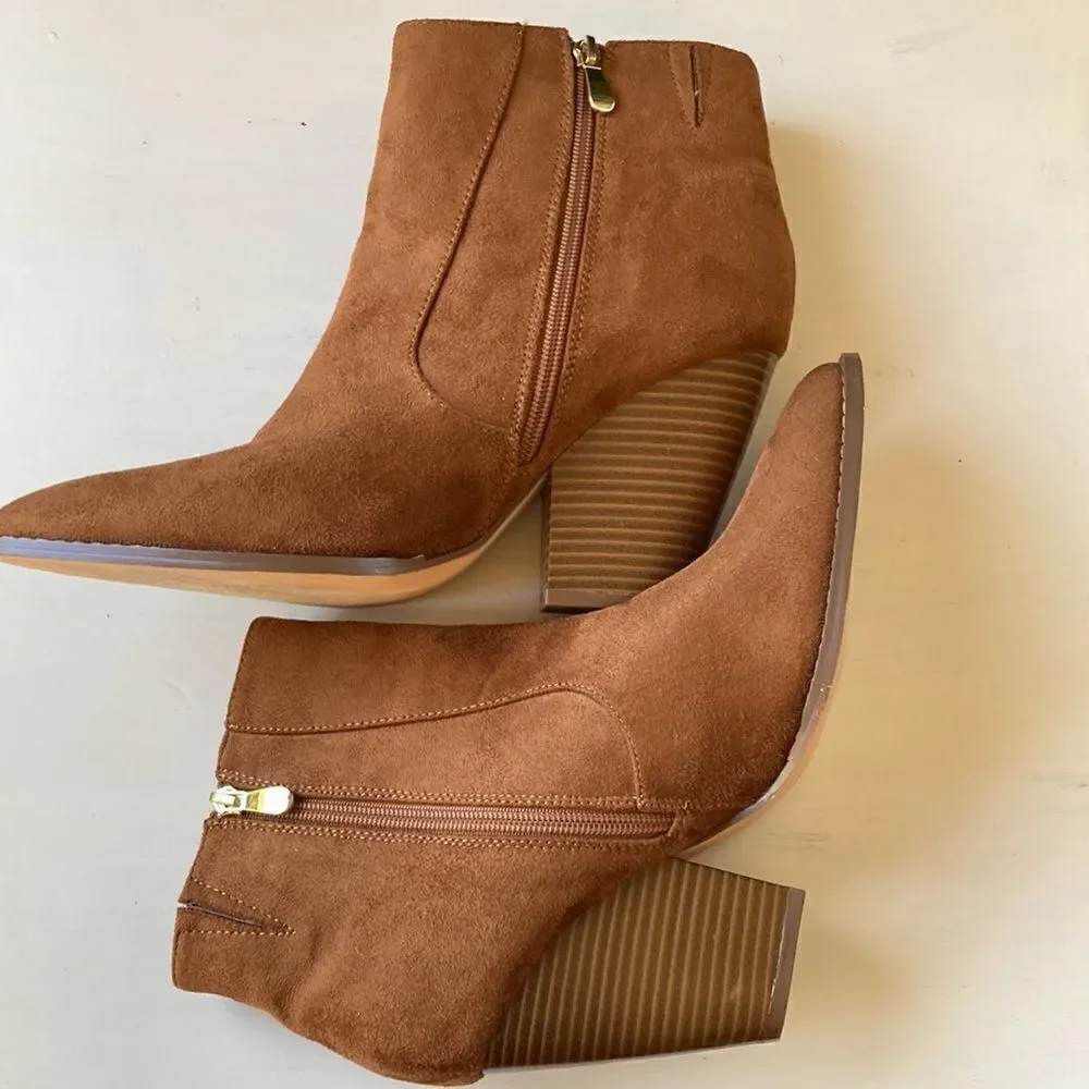 NWNB Misbehave Faux Suede Boho Western Festival Booties Size 11